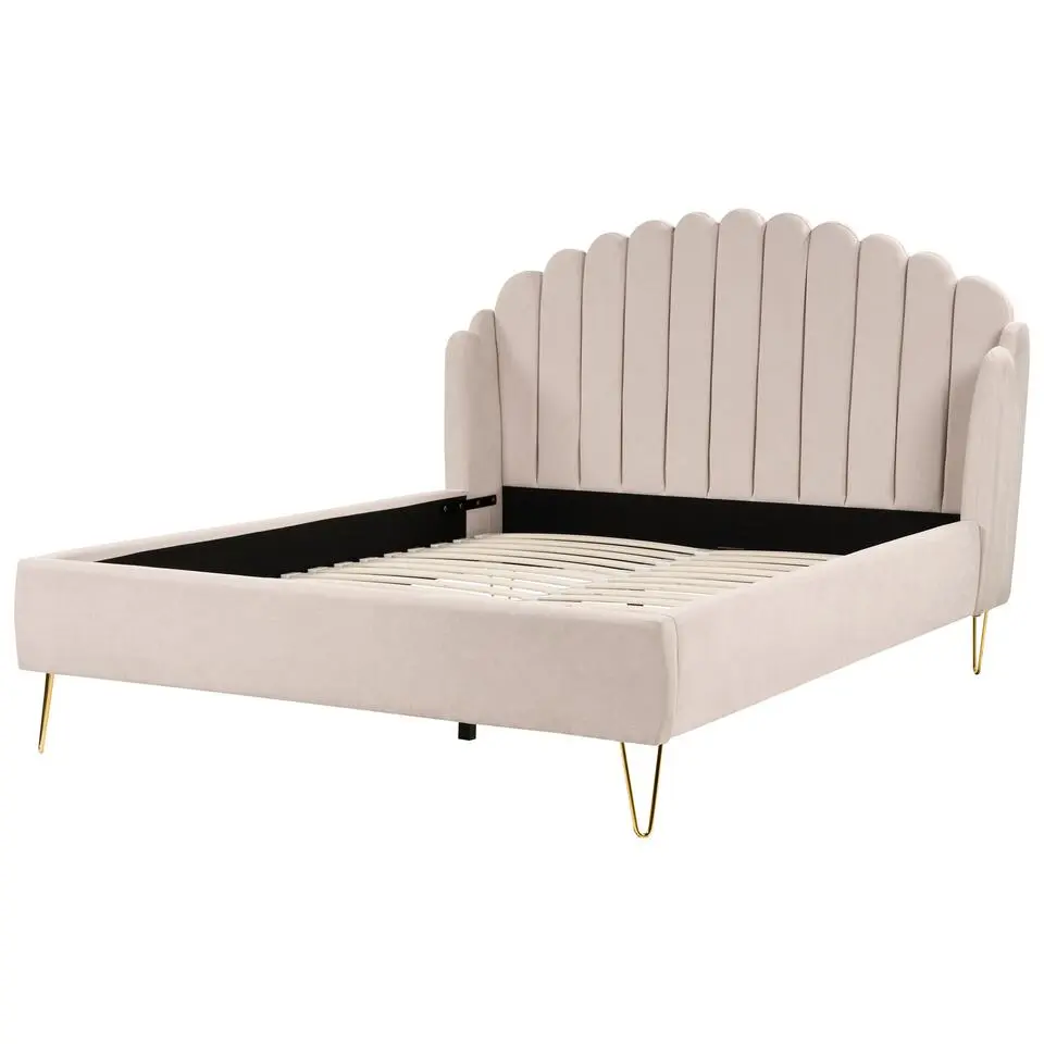 AMBILLOU - Bed - Lichtbeige - 160 x 200 cm - Polyester