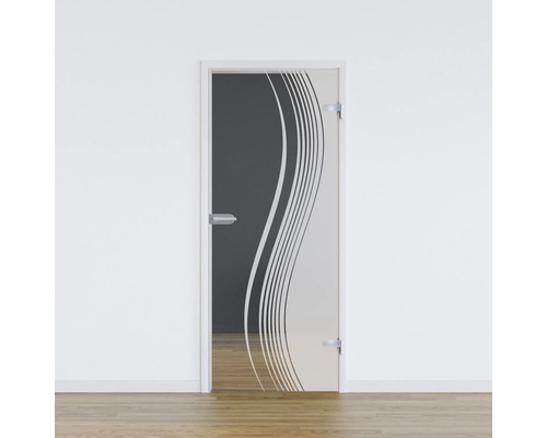 Pertura glasdeur complete set Glera Reflect 01 584x1972x8 mm rechts incl. beslag Jonte Studio niet-vergrendelbaar