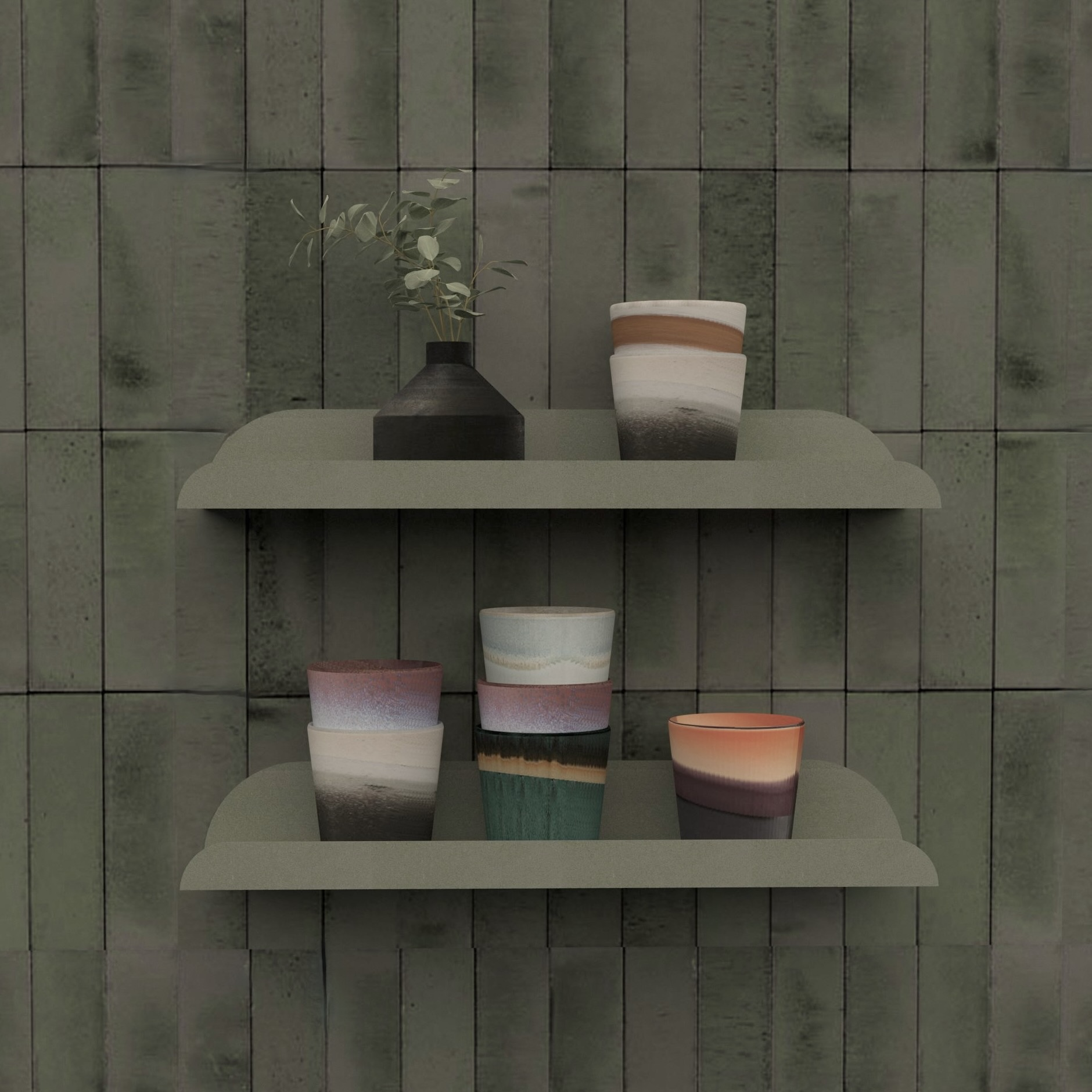Keukenplankjes LIMA 40cm - set van 2 plankjes Salie