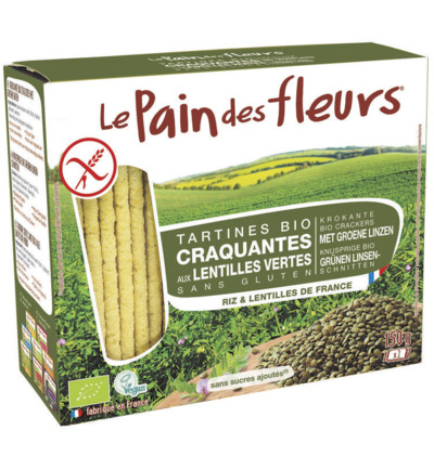 Le Pain Des Fleurs Crackersgroene Linzen Bio (150 gr)