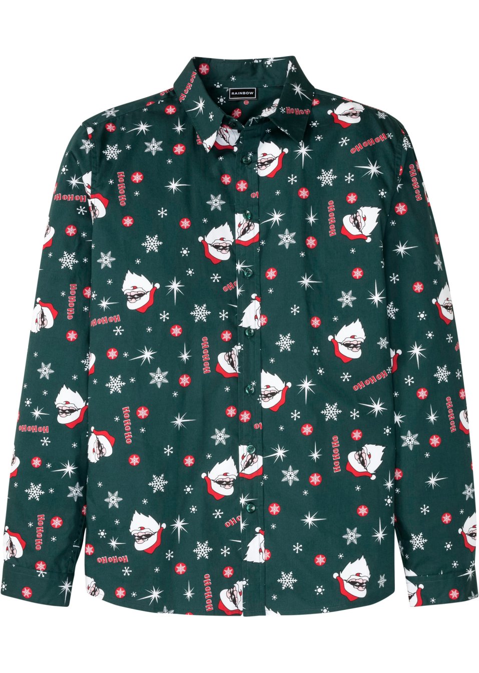Chemise manches longues avec imprimé de Noël, Slim Fit