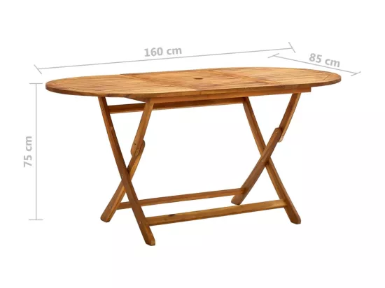 Table de jardin pliable 160x85x75 cm Bois d'acacia massif