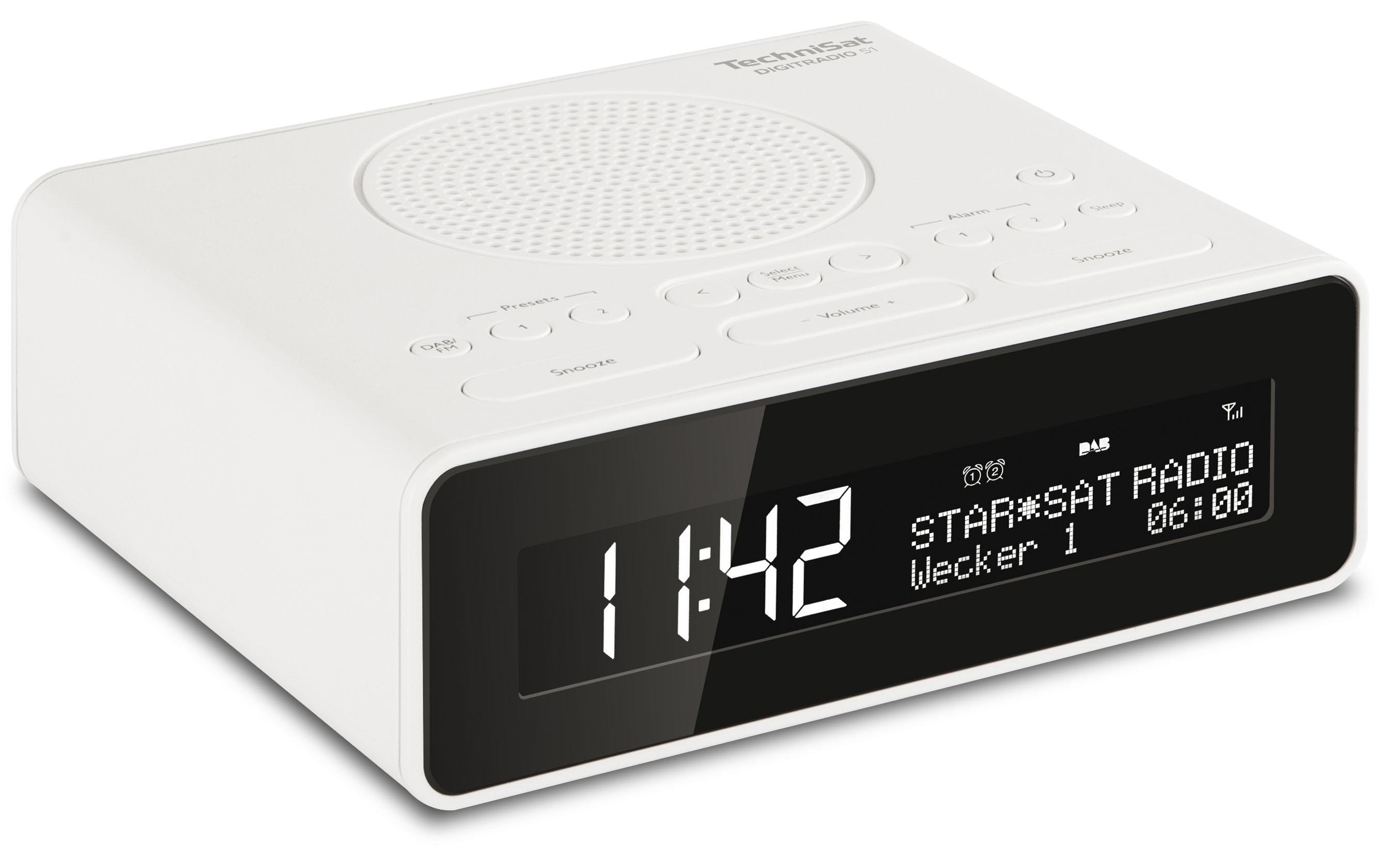 DigitRadio 51 WeissDAB+/UKW-Uhrenradio mit grossem LC-Display