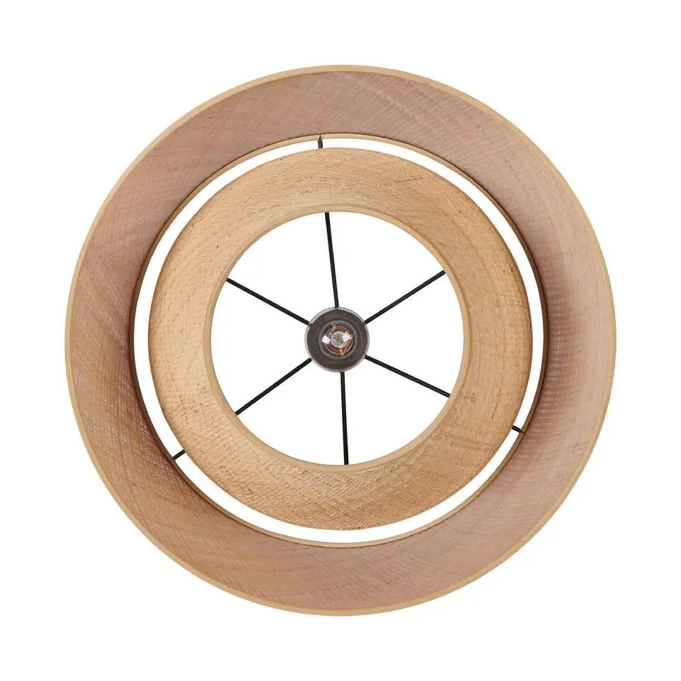 EGLO Marford Hanglamp - E27 - Ø 50 cm - Zwart/Natuur/Raffia