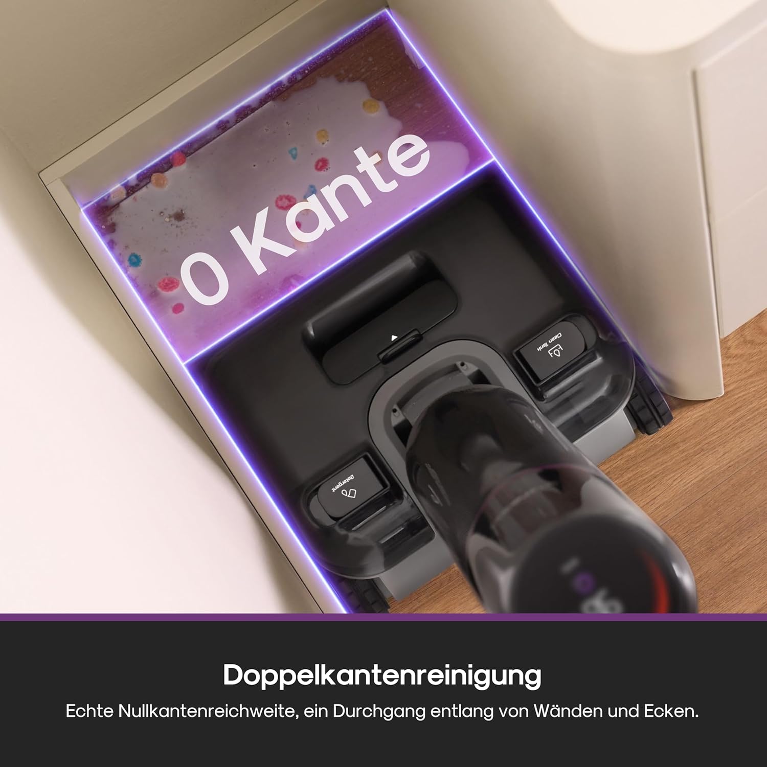 Eureka FloorShine 880 Nass Trockensauger Akku, 24 kPa Kabelloser Staubsauger mit Wischfunktion, 100°C Selbstreinigung, 5-Min-Trocknung, Anti-Tangle, 3-seitig Kantenreinigung, 180° Flach Saugwischer