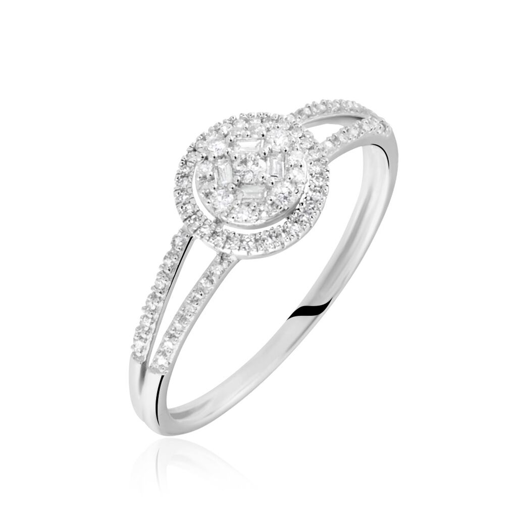 Bague Or Blanc Collection 1986 Diamants