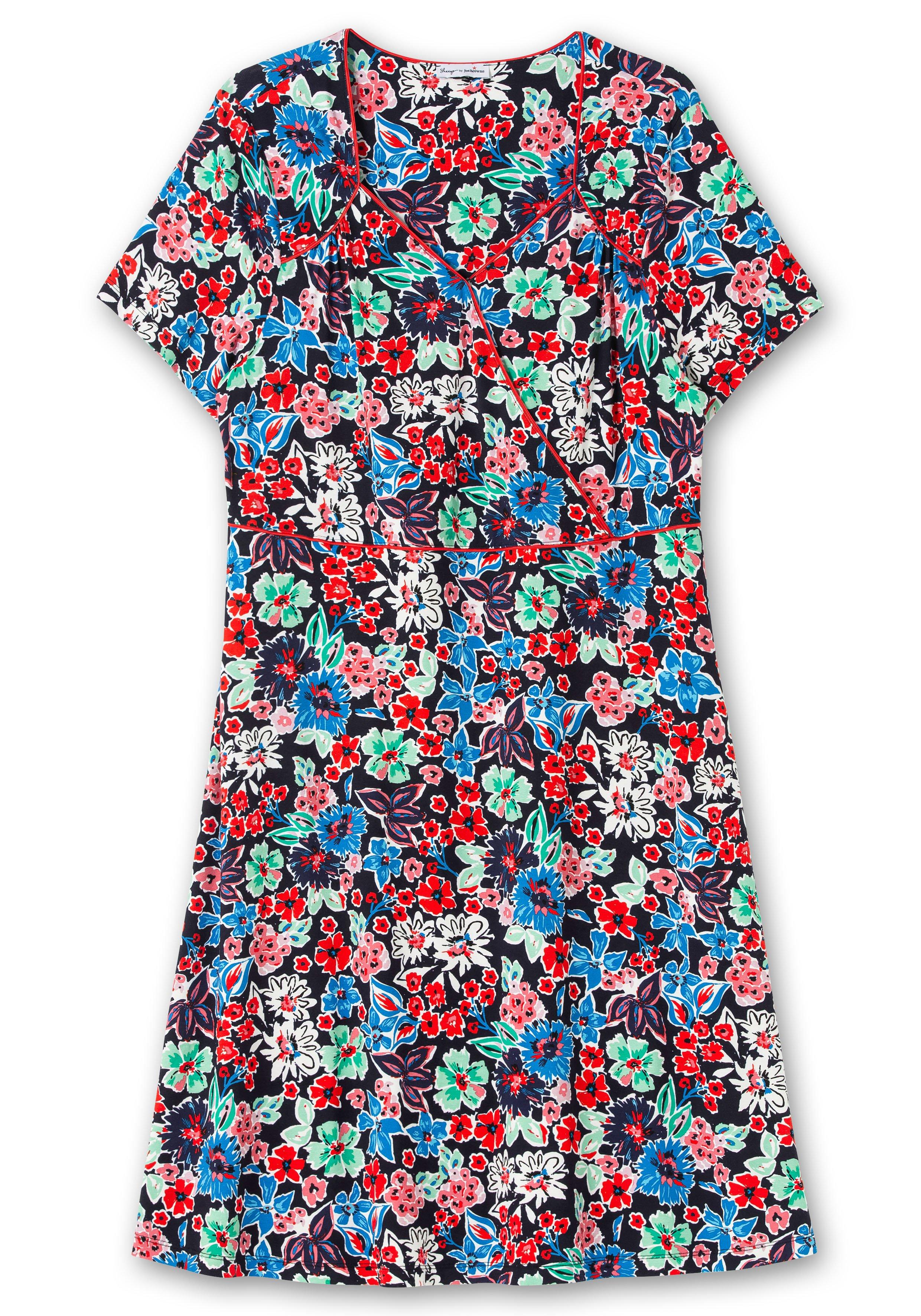 Jerseykleid in Wickeloptik, mit Blumendruck