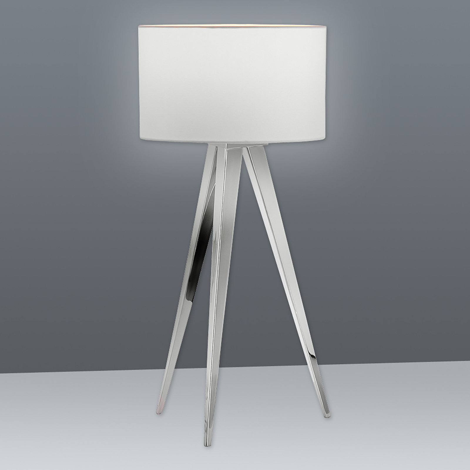 Hockerleuchte TRIPOD - weiß-chromfarben - 61,5 cm