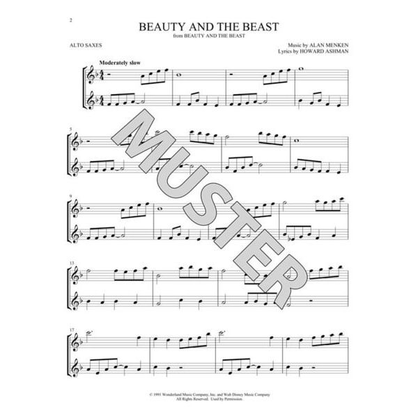 Hal Leonard Disney Songs For Two A-Sax