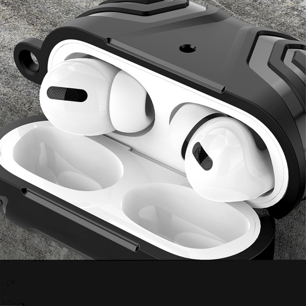 AirPods Pro 2 / AirPods Pro Outdoor Gummi Schutzhülle mit Karabinerhaken - Schwarz