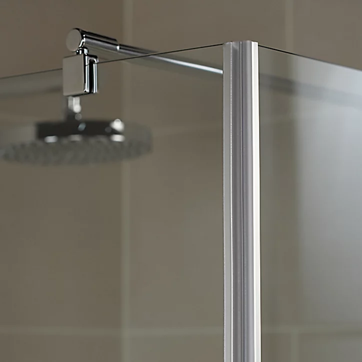 Barre de stabilisation murale pour paroi de douche, 122 cm, aspect chromé