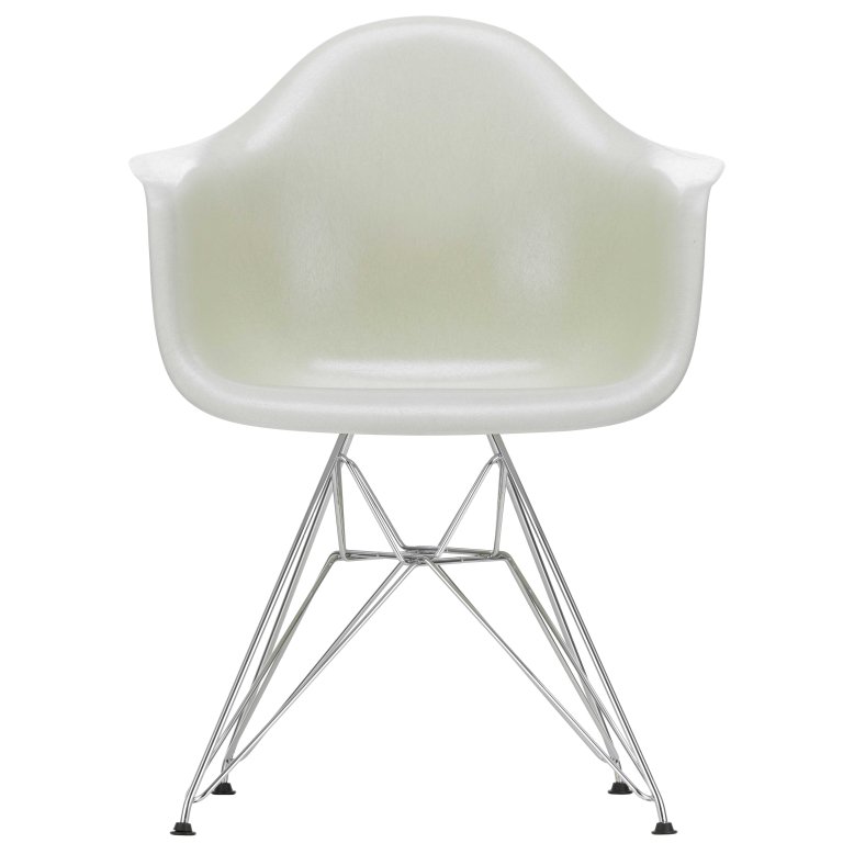 Vitra Eames DAR Fiberglass stoel chroom, parchment