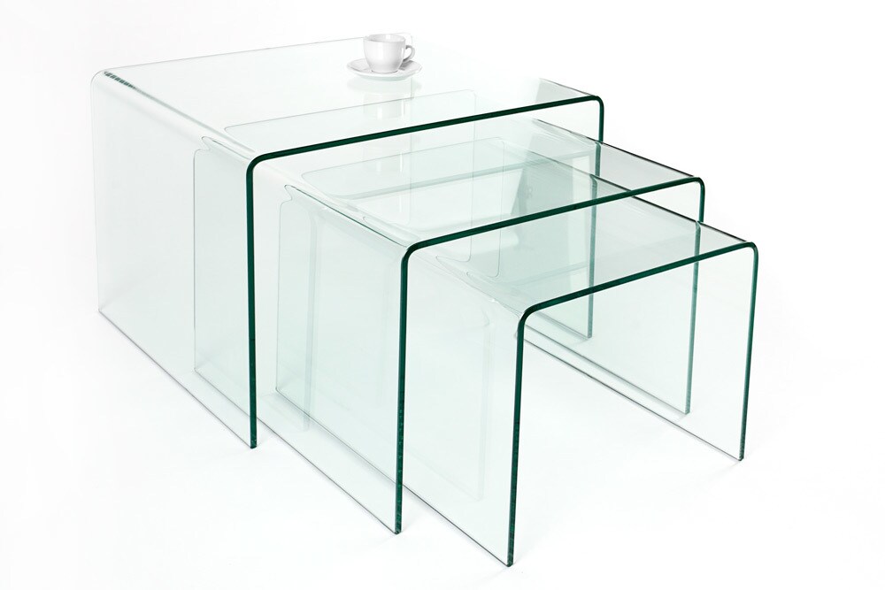 riess-ambiente Couchtisch FANTOME -60cm Beistelltische transparent 3er Set Glas