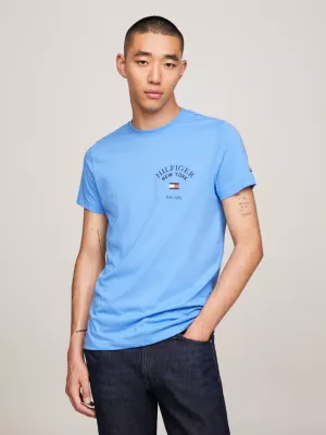 Camiseta Varsity com Logo Arqueado e Corte Slim