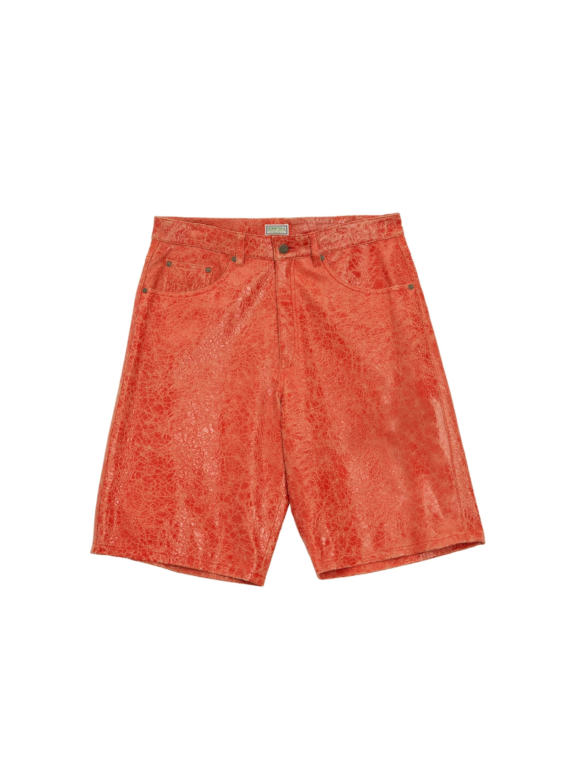 Shorts de couro rachado