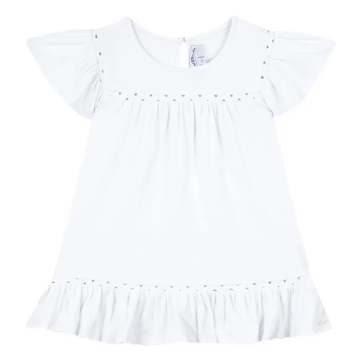 Tartine et Chocolat T-Shirt Ajouré à Volants | Blanc