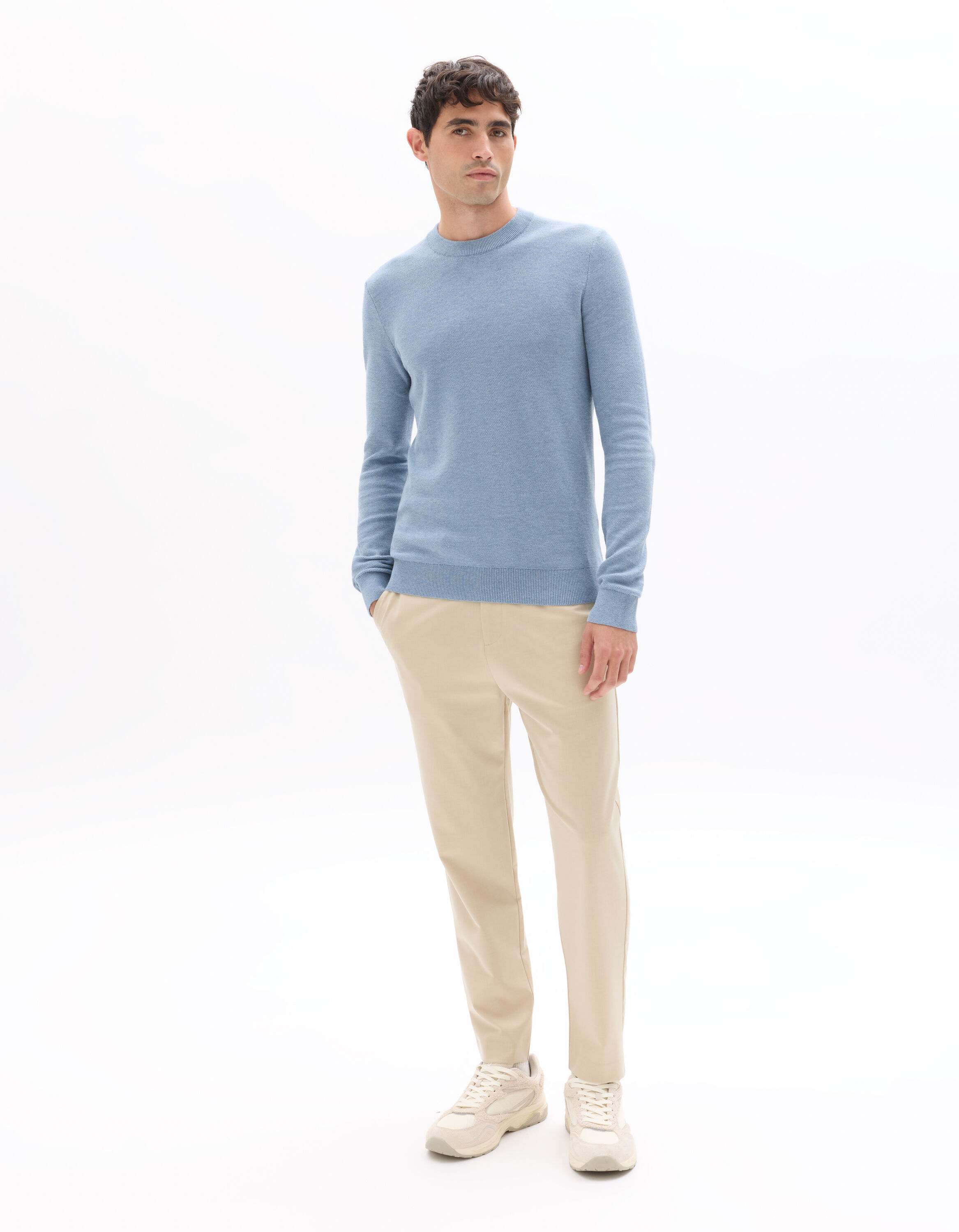 Pantalon 24H slim stretch 7/8e - beige clair