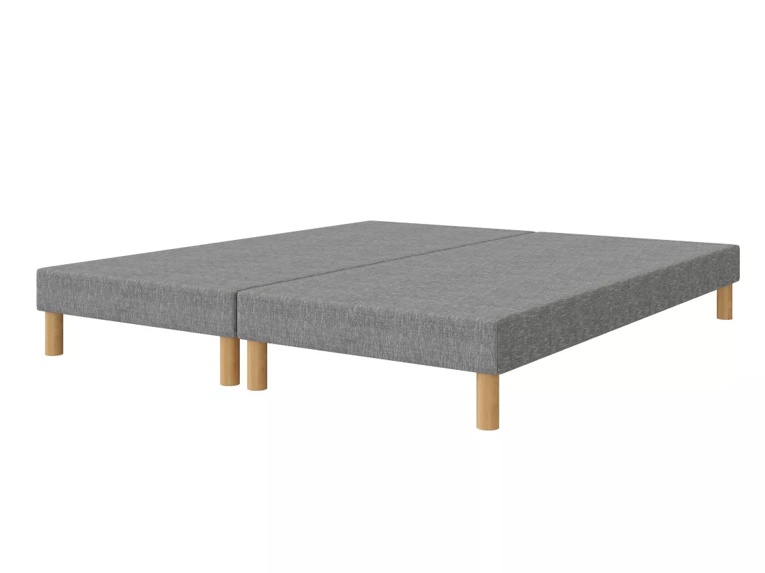 Sommier tapissier gris 200x200 (2x100x200) + jeu de pied offert