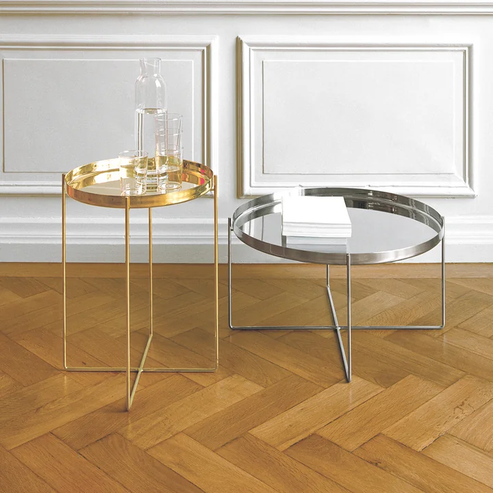 e15 - Habibi Beistelltisch H 47 cm / Ø 37 cm, edelstahl poliert