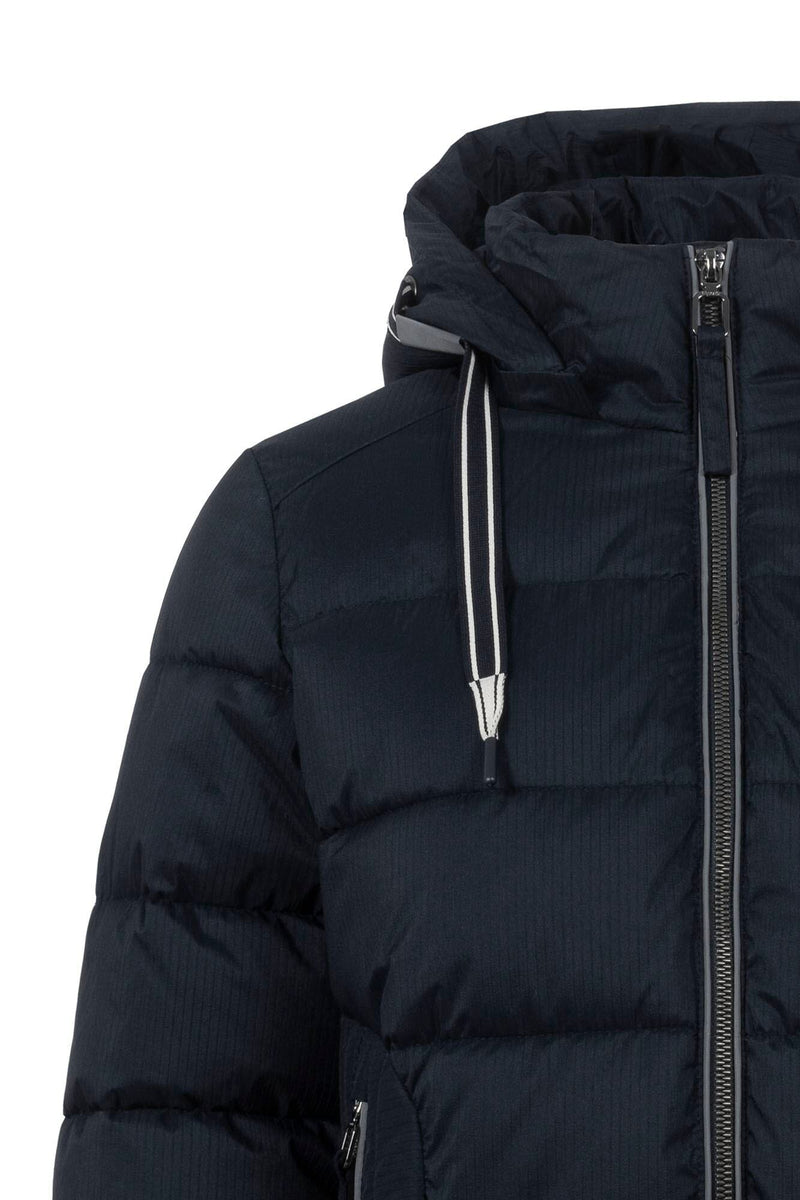 Soquesto Gewatteerde Winterjas met  Capuchon Navy