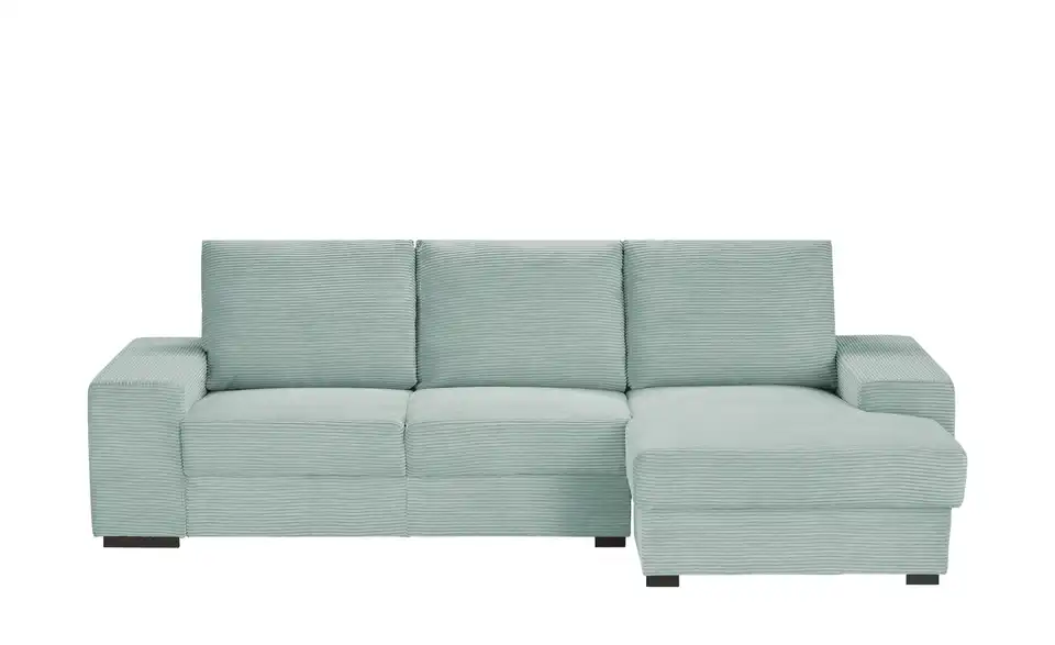 Ecksofa Rome Mintgrün rechts Cordstoff