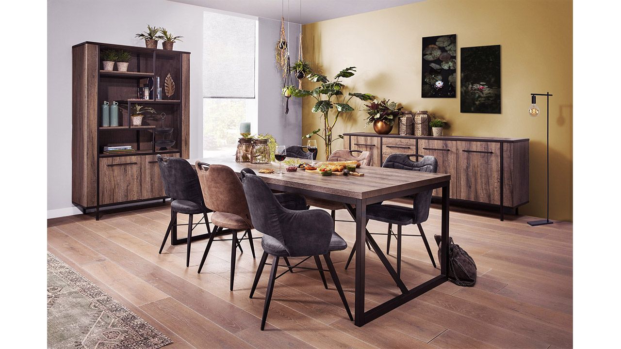 Eetkamerstoel antraciet Tirza B60 x D62 x H87 cm