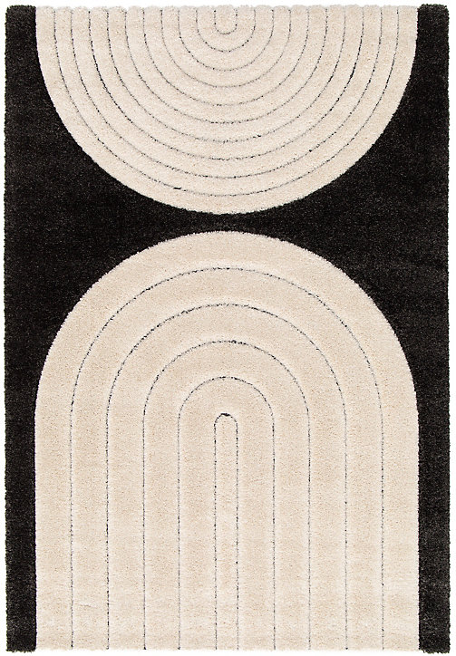Tapis poil ras Chios L. 120 x l. 170 x ep. 2,2 cm noir GoodHome