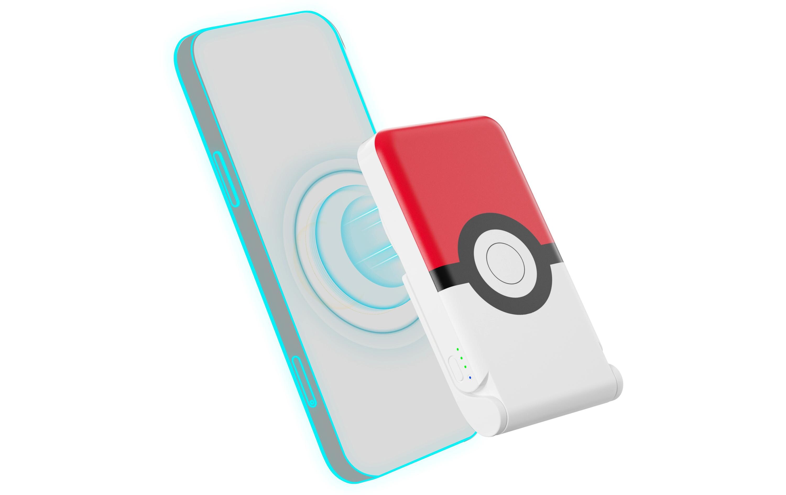 Powerbank Pokémon Pokeball 5000 mAhPowerbank mit integriertem Wireless Charger und Standfuss im Pokémon-Design