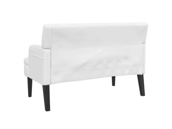Banc avec dossier blanc 112x65,5x75 cm similicuir