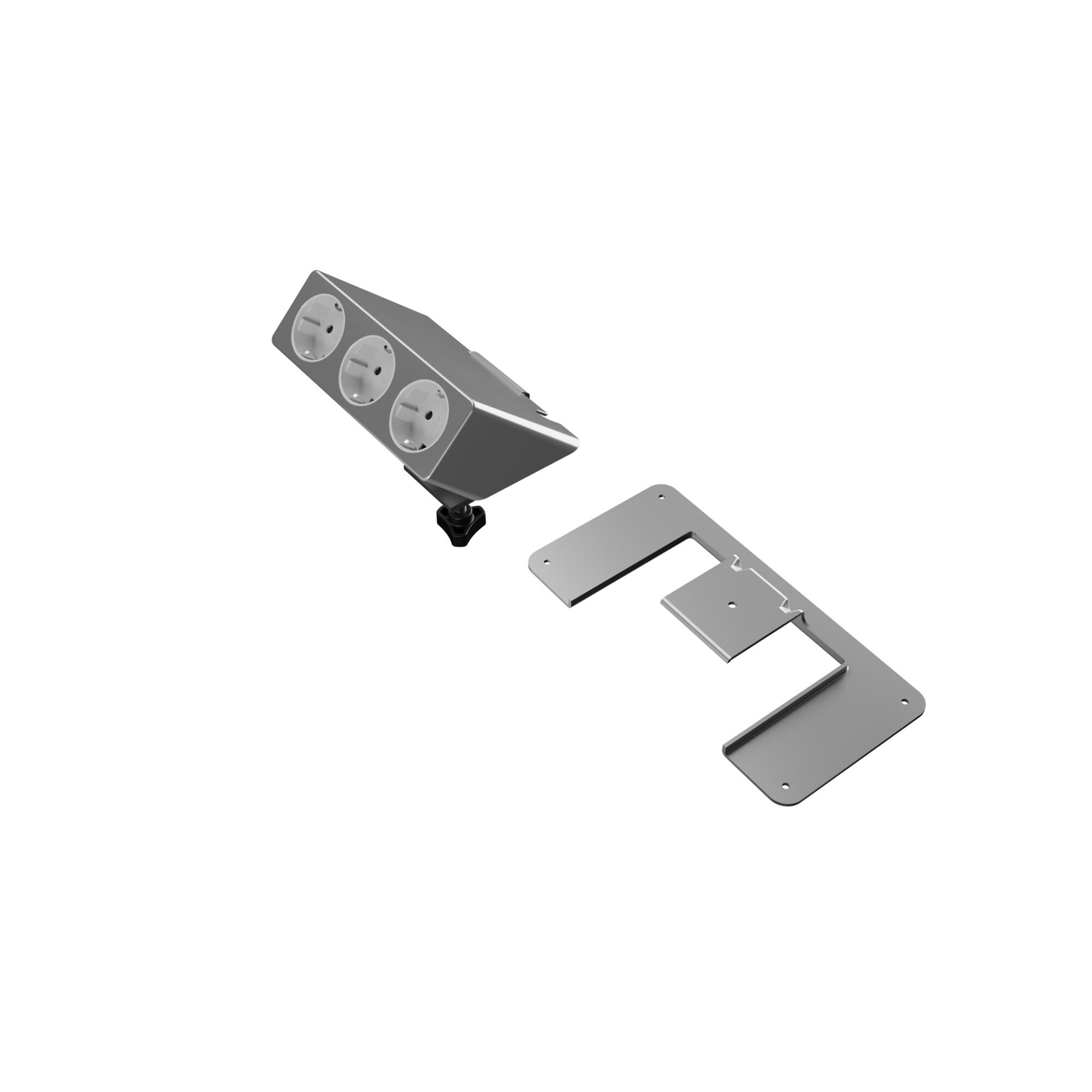 Luxor 3-fach Steckdose, EU-Schutzkontakt, 2m Kabel, Tischklemme, Untertischmontage, Bürosteckdose, Mehrfachsteckdose Tisch, 230VAC, Schreibtischsteckdose, Flexibel montierbar, Kabelmanagement, 16A