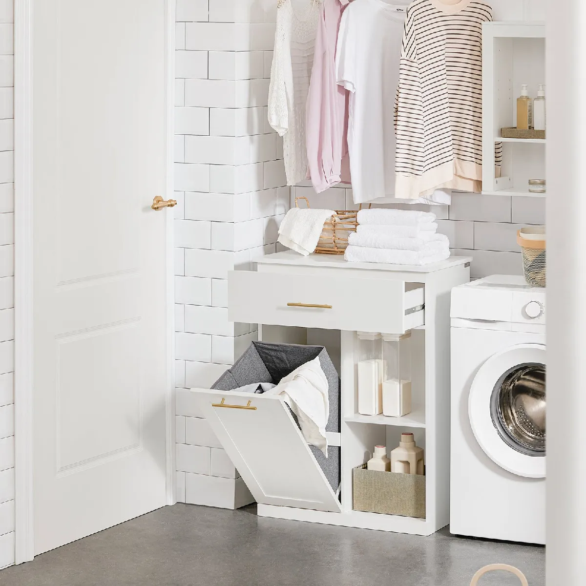 SoBuy BZR66-W Armoire à linge