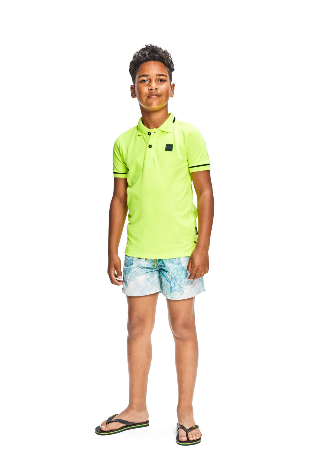 Retour Jeans polo Lucas neon geel