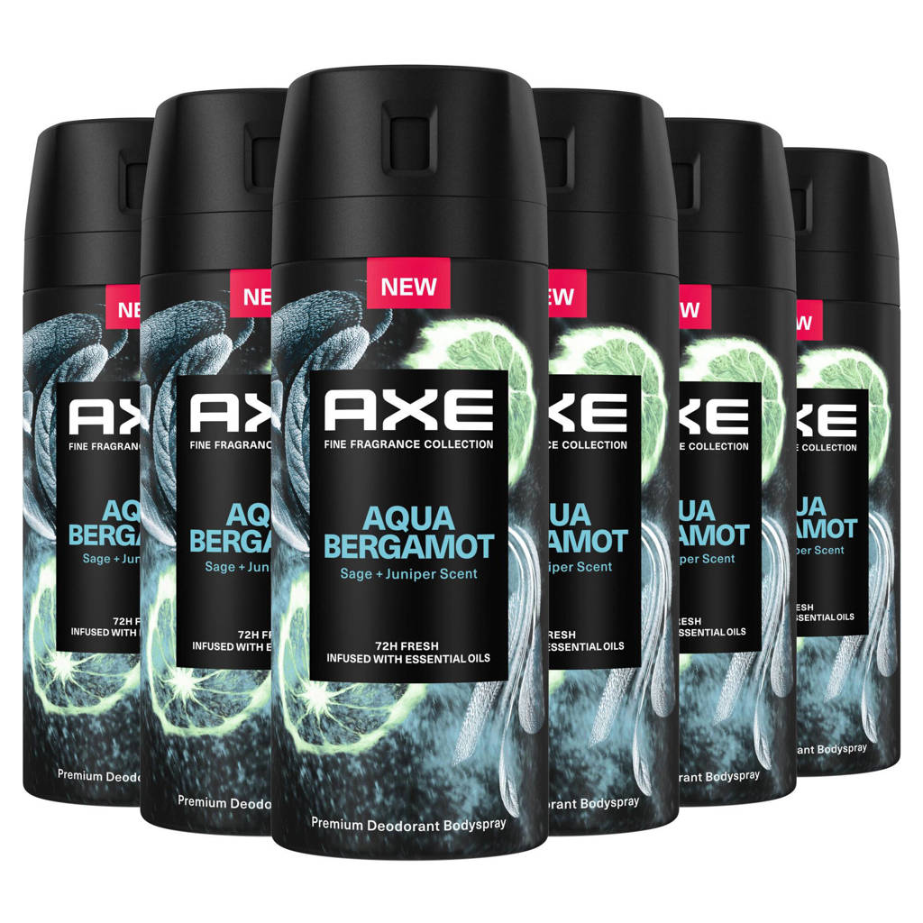 Heerlijk!Aqua Bergamot premium deodorant bodyspray - 6 x 150 ml