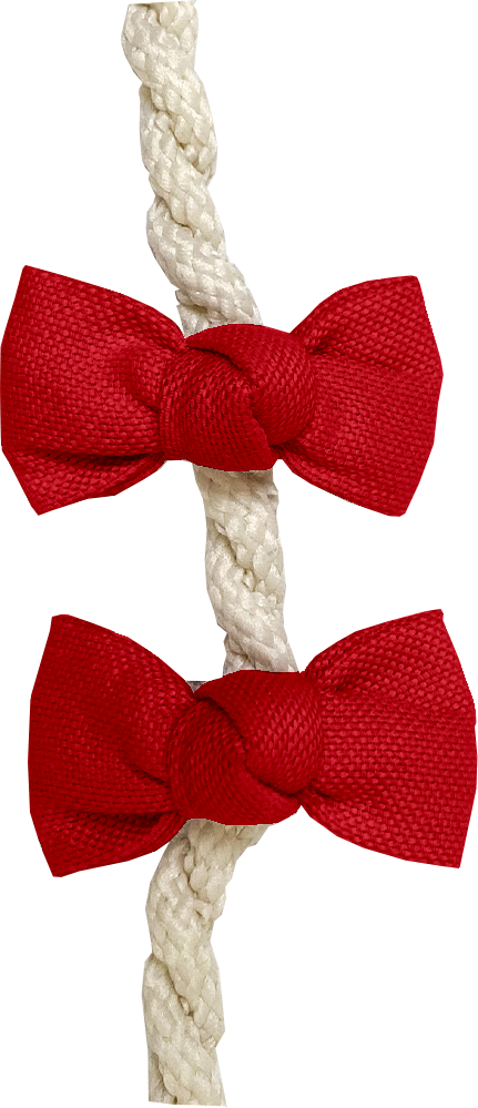 Barrettes Clic-Clac Petits Noeuds Rouge