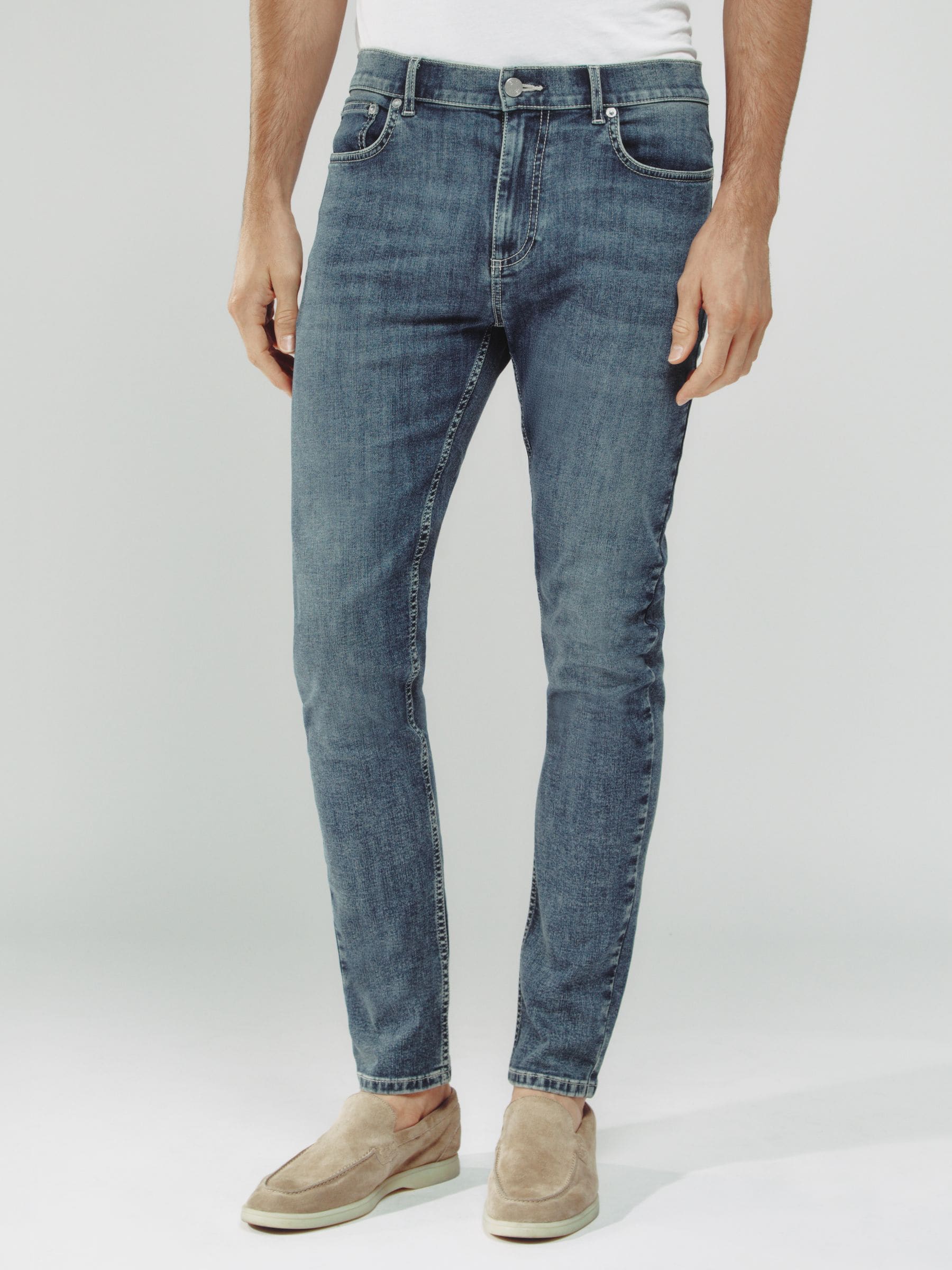 Gebleekte indigo grijze cast - Reiss Bleaker skinny-fit jeans