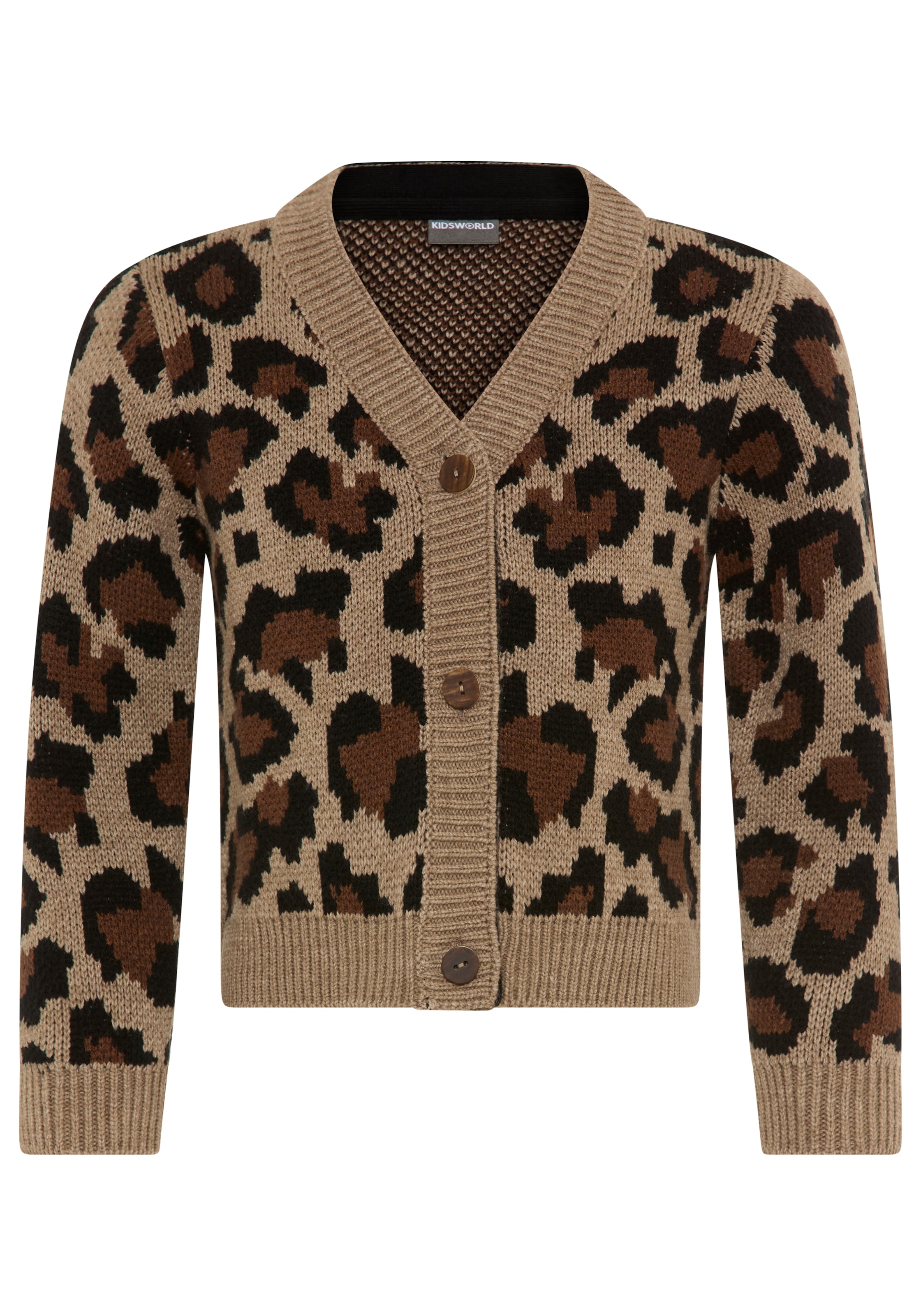 KIDSWORLD Strickjacke »Strickjacke mit Leo-Muster«, Strickjacke in Leo-Optik