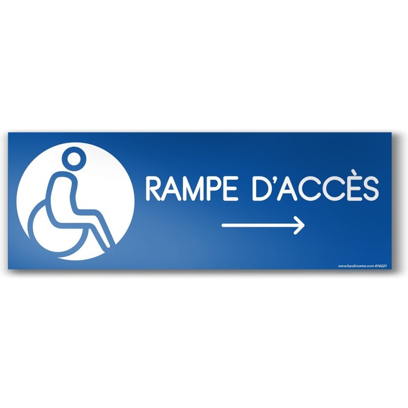 Panneau Design Rampe d'accès Flèche droite Picto PMR