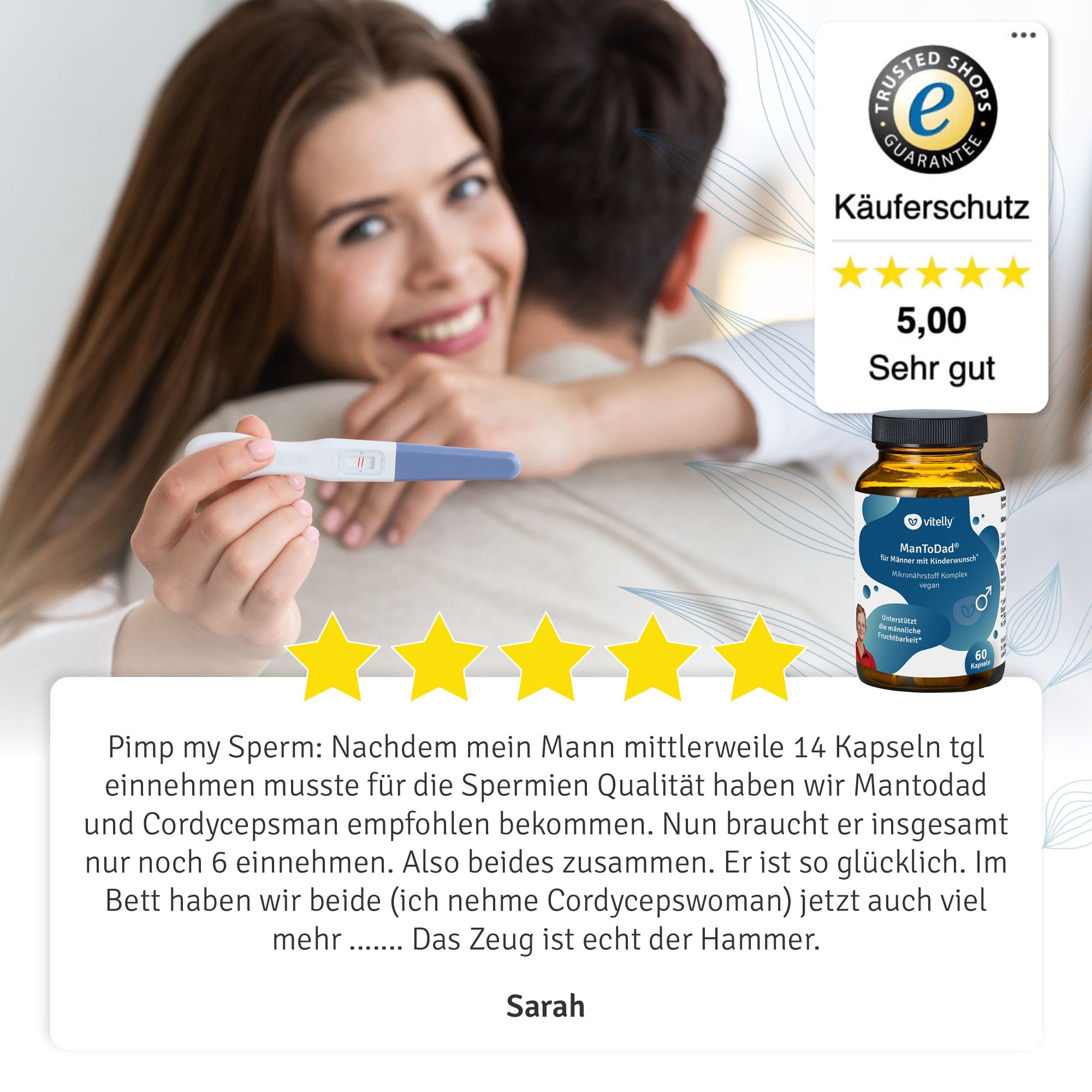 vitelly ManToDad® Kinderwunsch Vitamine für einen Monat