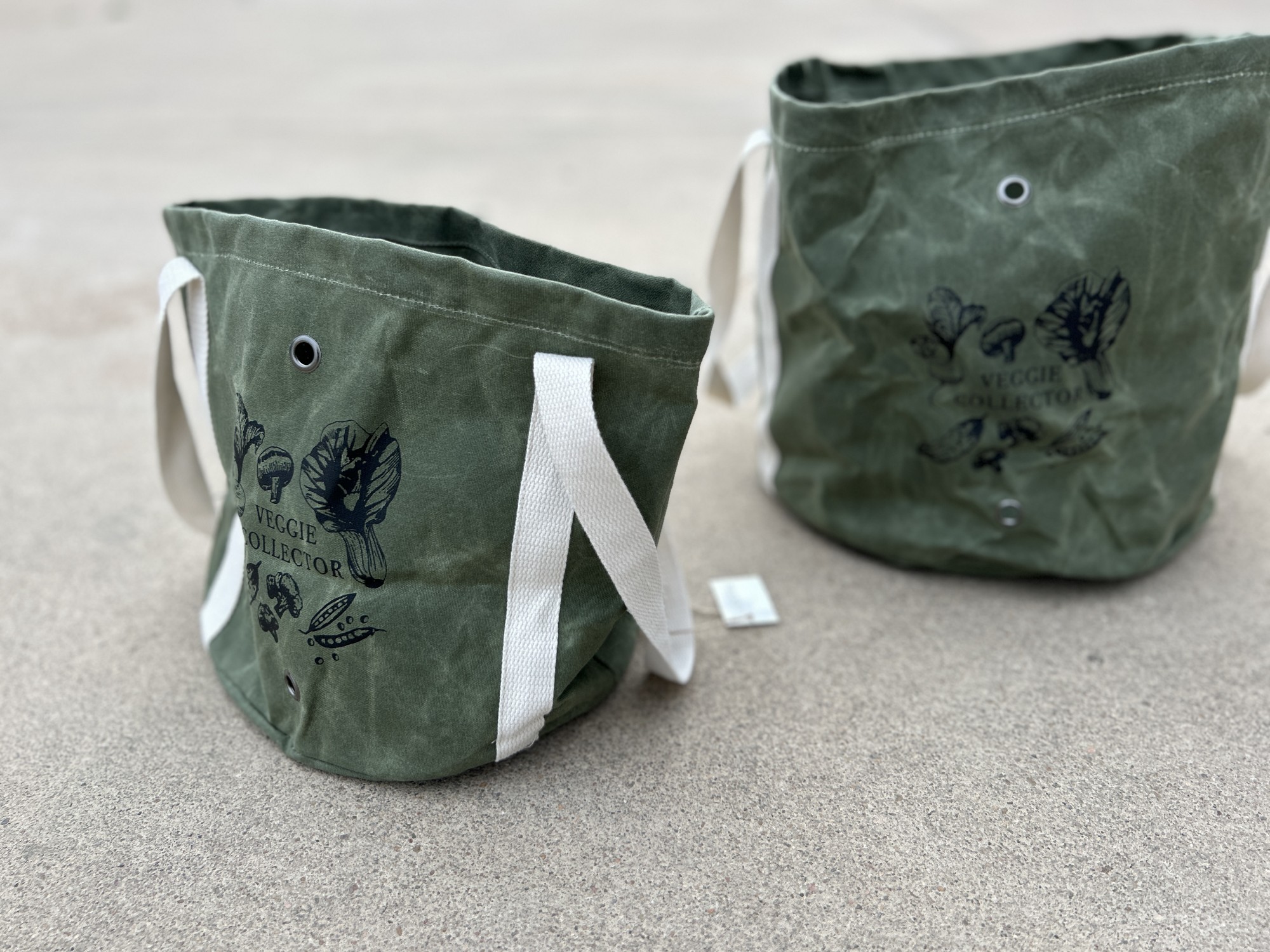 2er Set Stoffkorb 'Veggie', grün, aus Segeltuch von fischer's lagerhaus