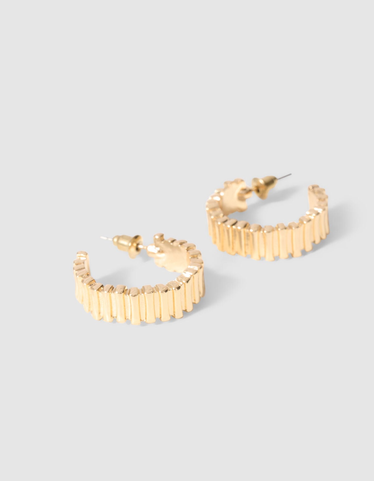 Striped Hoop Oorbellen Goud