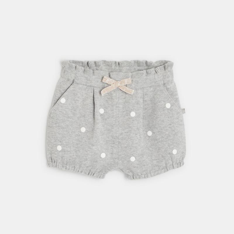 Short maille tricot gris bébé fille Gris ou noir