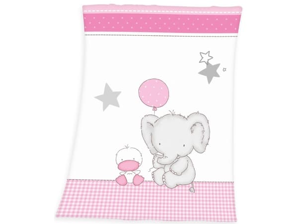 Babybest Elefant Fleece tæppe - 75 x 100 cm
