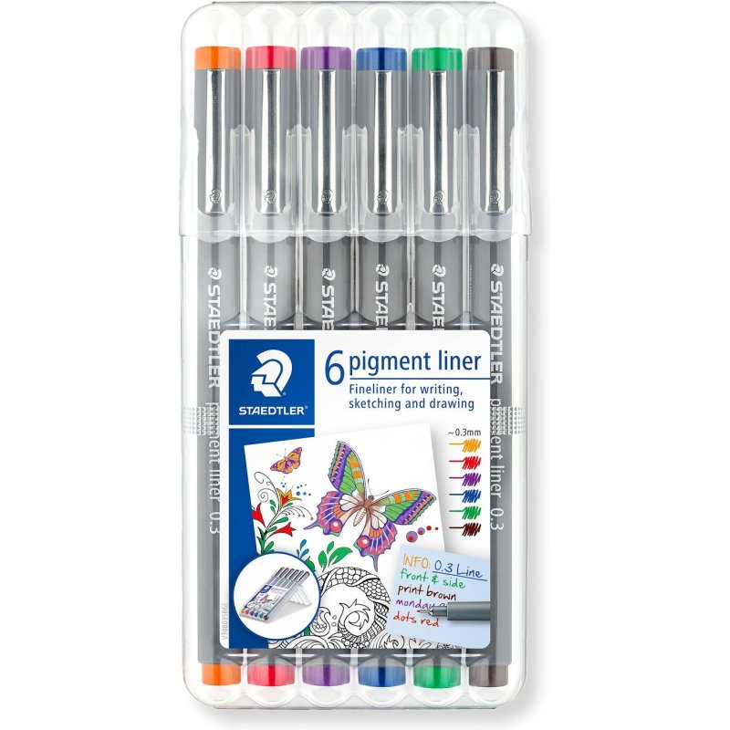 Feutre à pigment, étui de 6