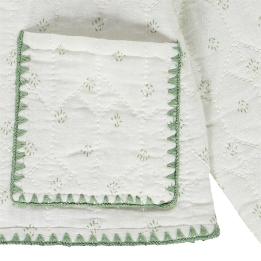 Cardigan matelassé et imprimé à surpiqûres pour fille