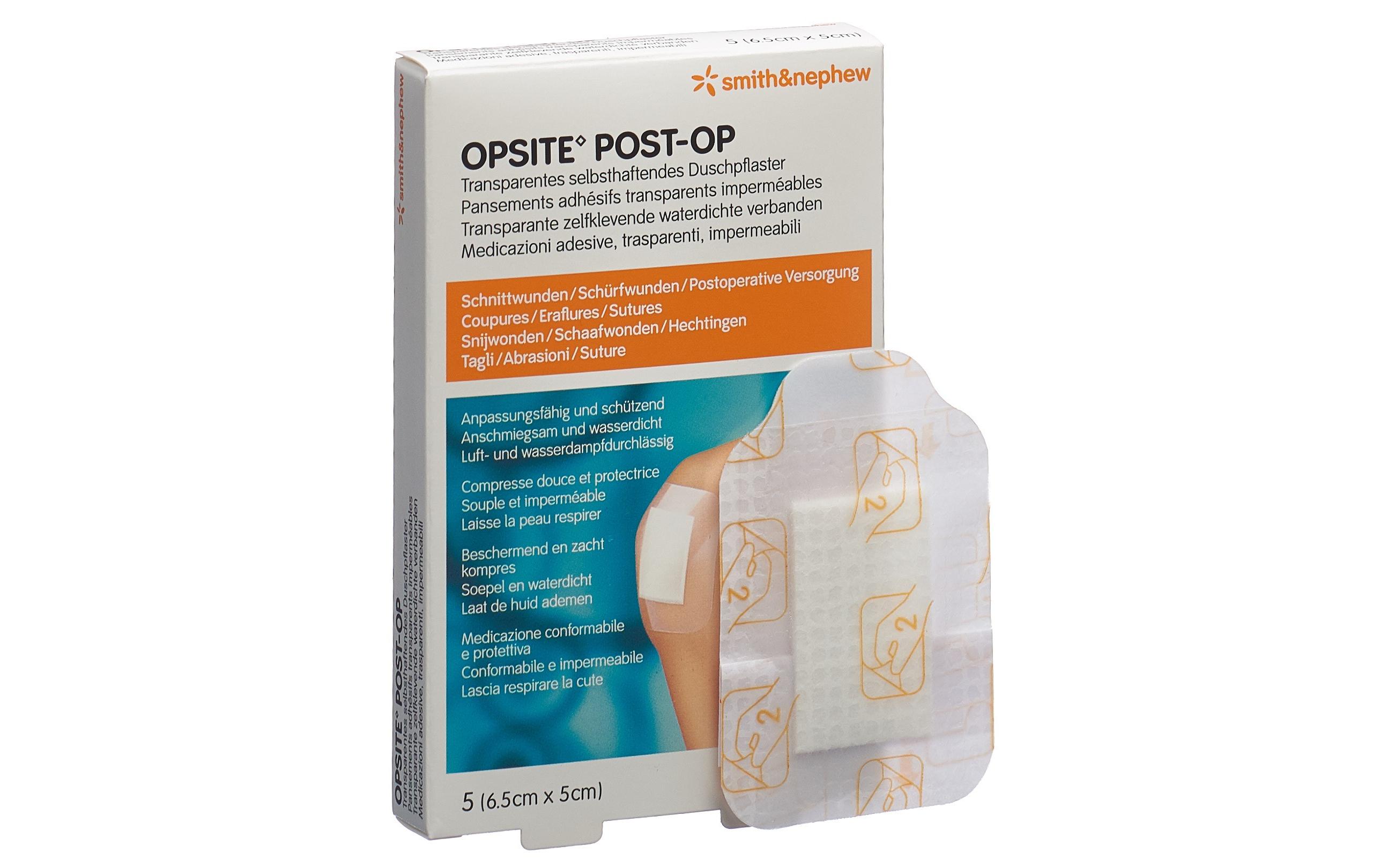 Wundpflaster Opsite Post-OP 6.5 x 5 cm, 6 x 5 PflasterSteriler Folienverband mit absorbierendem Wundpad
