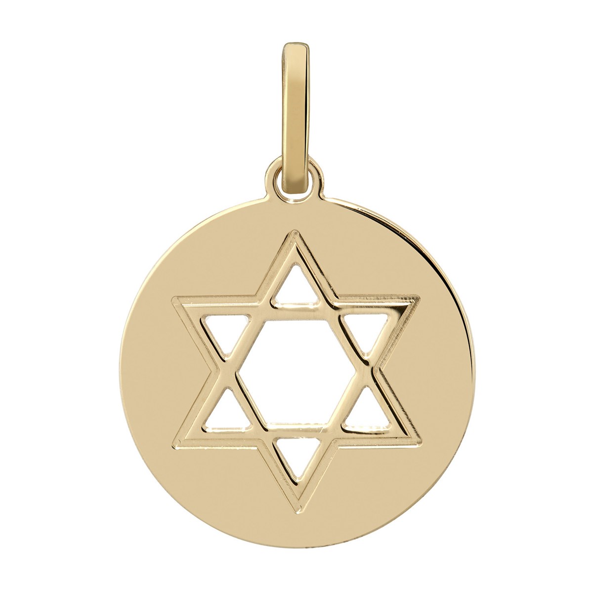 Médaille étoile de David or jaune 18 carats