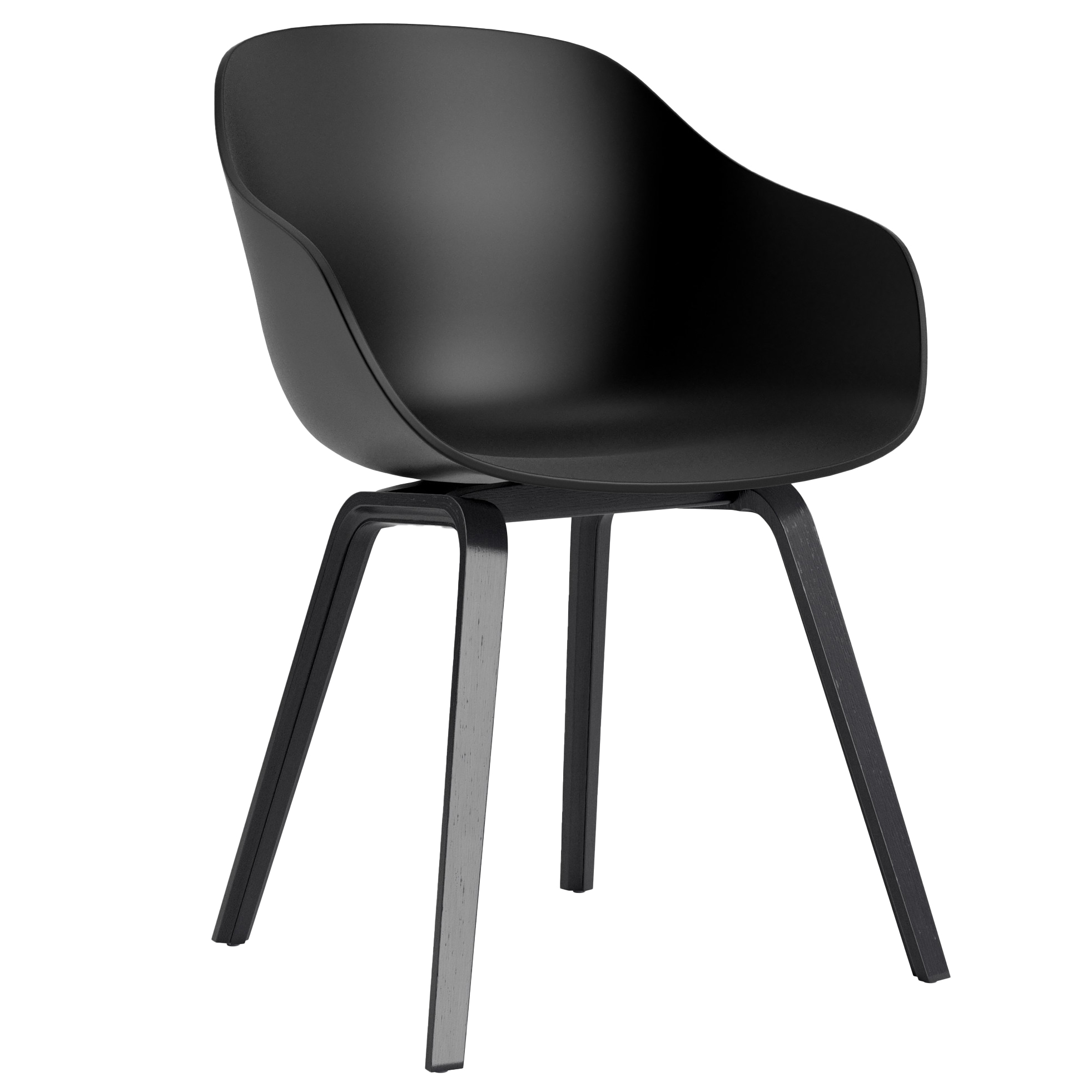 Eetkamerstoel AAC 222 zwart gelakt onderstel black 2.0