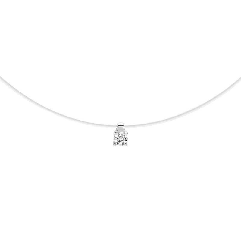 Collier Femme - Or 18 Carats - Diamant 0,14 Carats - Longueur : 42 cm