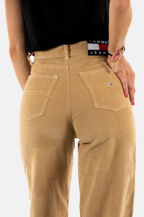 pantalons tommy jeans cord claire hr ab0 tawny sand