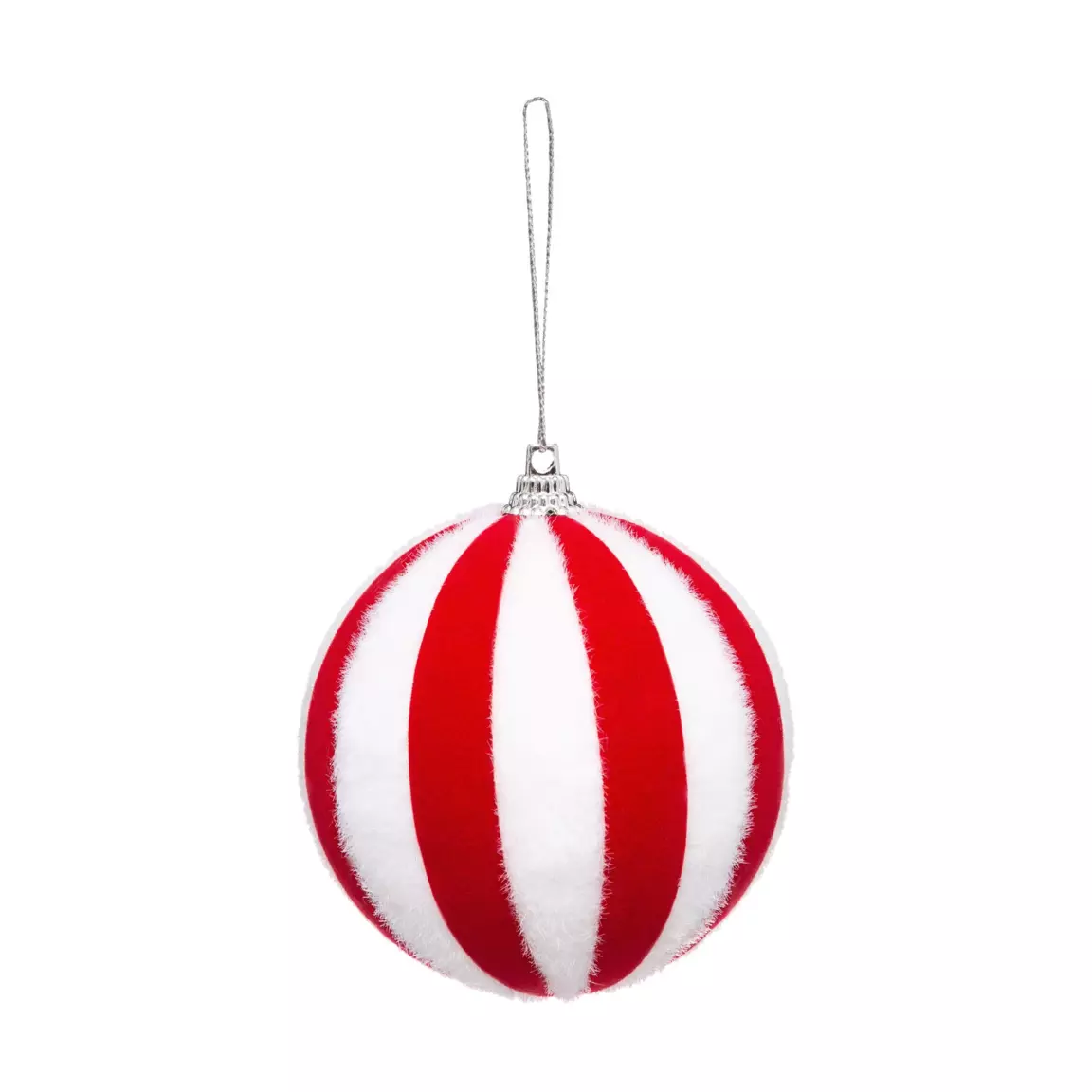 Boule de Noël (D80 mm) Rayée Rouge